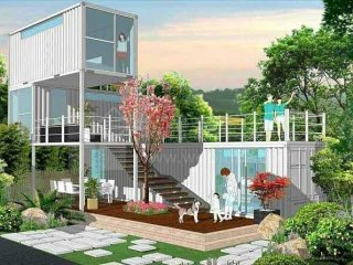 在休閑農(nóng)莊之地，他用集裝箱建了幾棟民宿